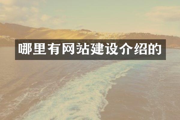 哪里有网站建设介绍的