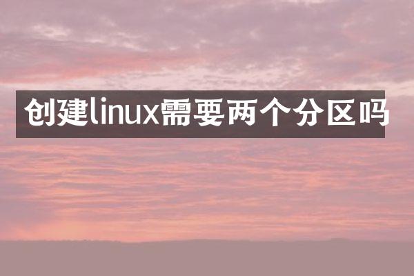 创建linux需要两个分区吗