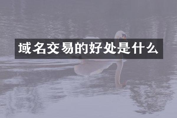 域名交易的好处是什么