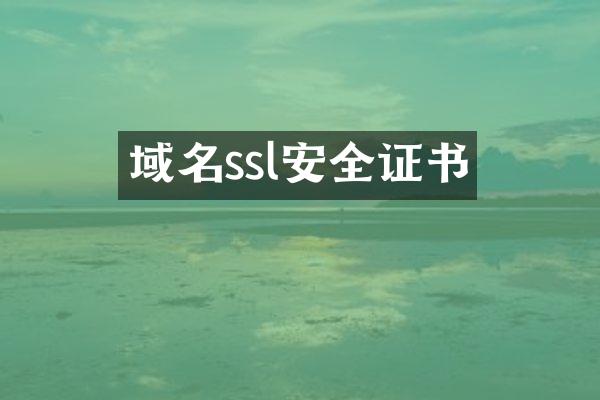 域名ssl安全证书