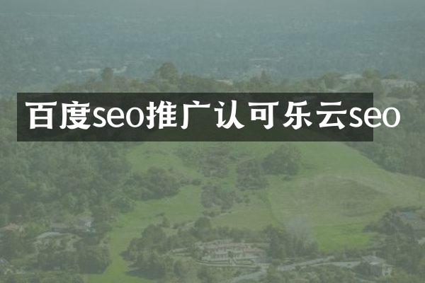 百度seo推广认可乐云seo