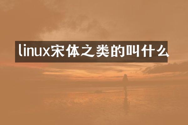 linux宋体之类的叫什么