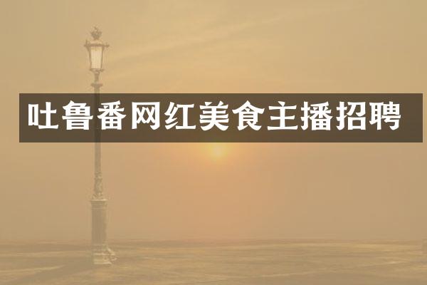 吐鲁番网红美食主播招聘