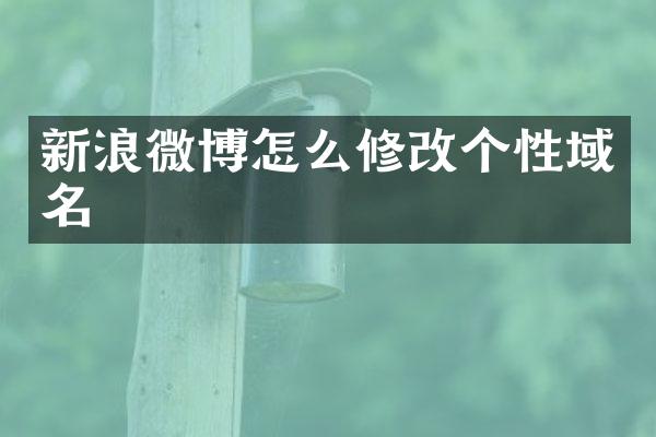 新浪微博怎么修改个性域名