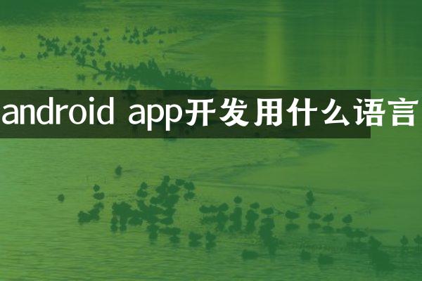 android app开发用什么语言