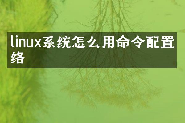 linux系统怎么用命令配置网络