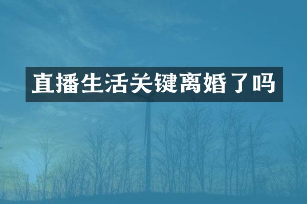 直播生活关键离婚了吗