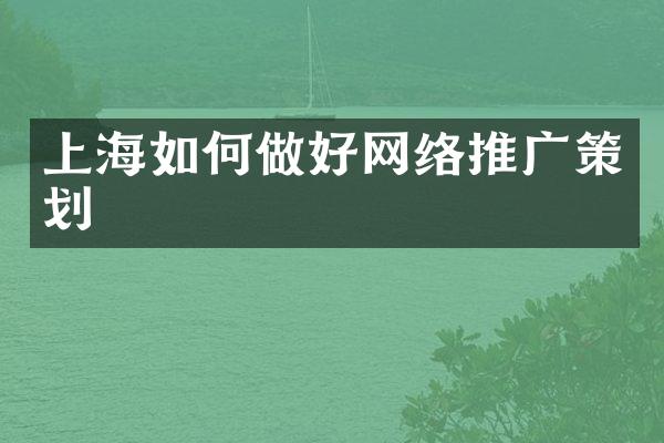 上海如何做好网络推广策划