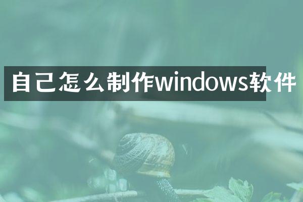 自己怎么制作windows软件