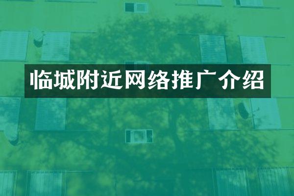 临城附近网络推广介绍