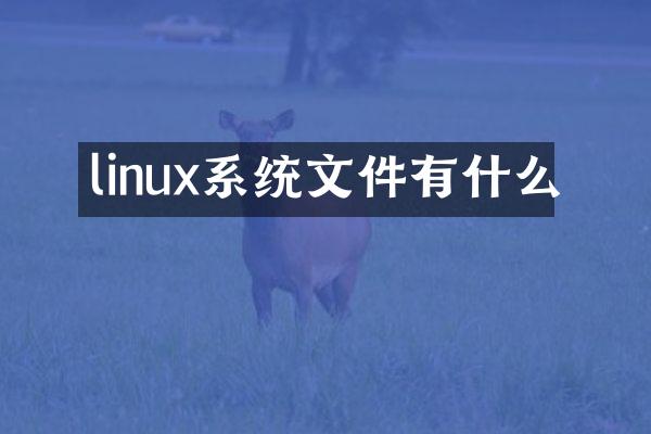 linux系统文件有什么
