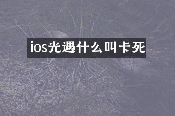 ios光遇什么叫卡死