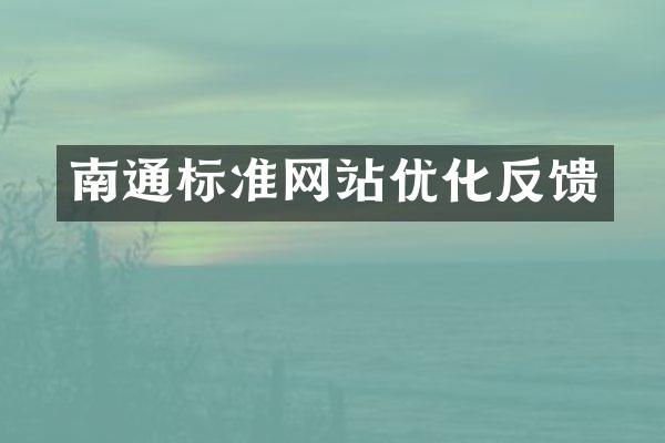 南通标准网站优化反馈