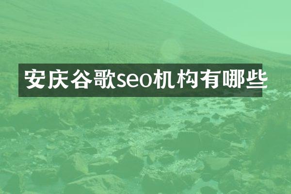 安庆谷歌seo机构有哪些