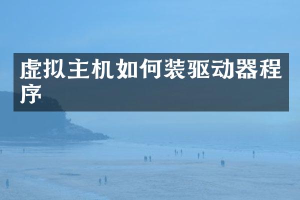 虚拟主机如何装驱动器程序