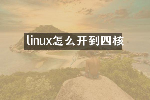 linux怎么开到四核