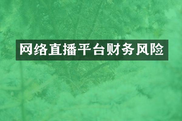 网络直播平台财务风险