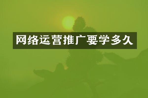 网络运营推广要学多久