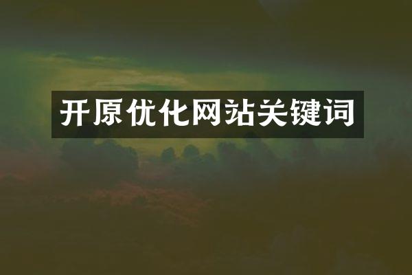 开原优化网站关键词
