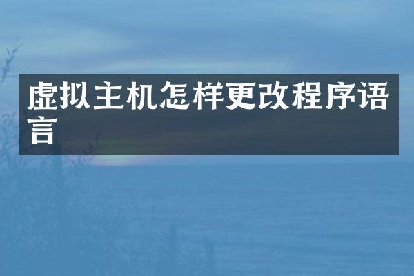 虚拟主机怎样更改程序语言