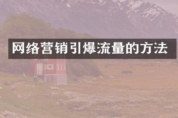 网络营销引爆流量的方法