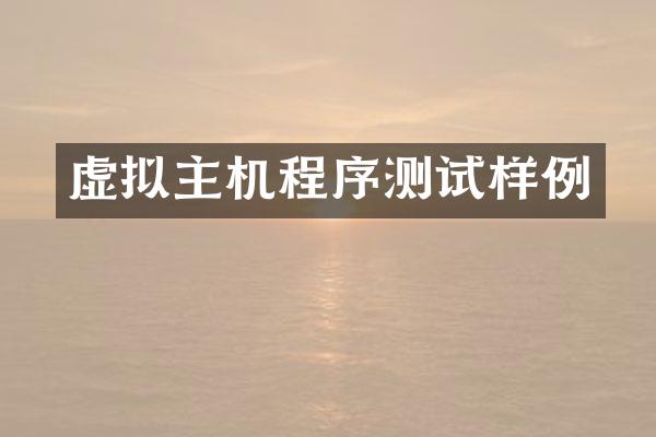 虚拟主机程序测试样例