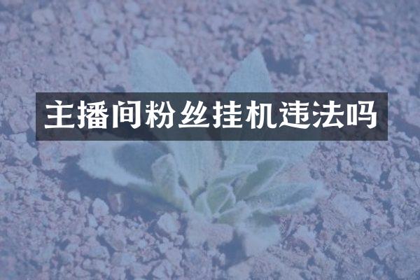 主播间粉丝挂机违法吗