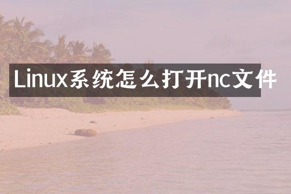Linux系统怎么打开nc文件