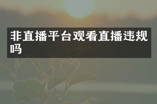 非直播平台观看直播违规吗