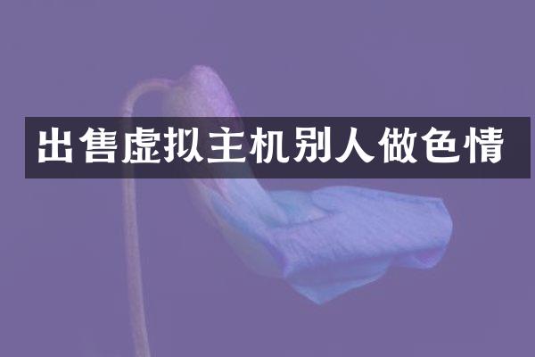 出售虚拟主机别人做色情