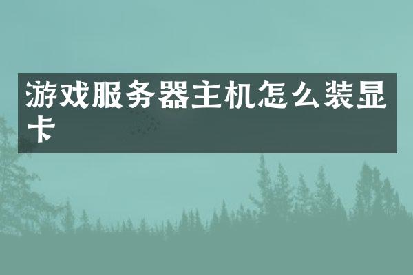 游戏服务器主机怎么装显卡