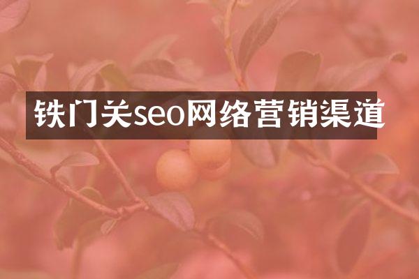 铁门关seo网络营销渠道