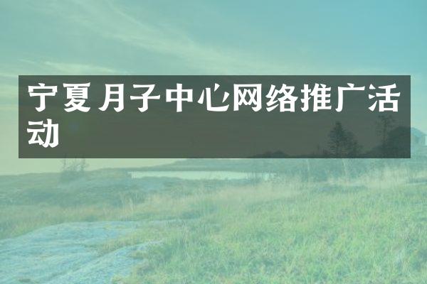 宁夏月子中心网络推广活动