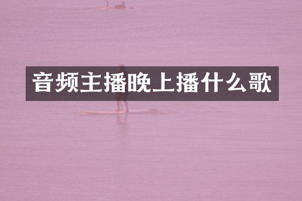 音频主播晚上播什么歌