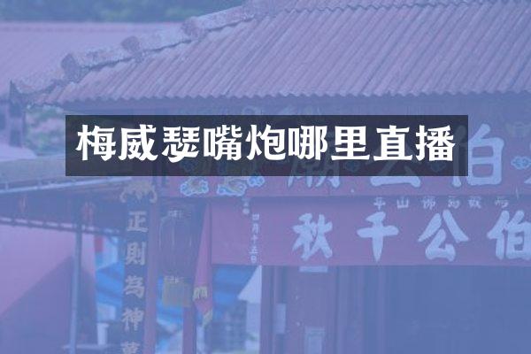 梅威瑟嘴炮哪里直播