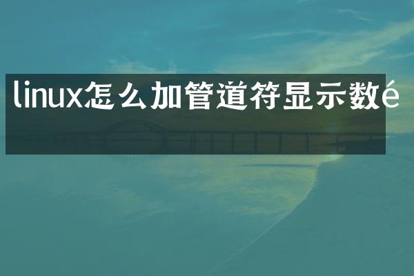 linux怎么加管道符显示数量