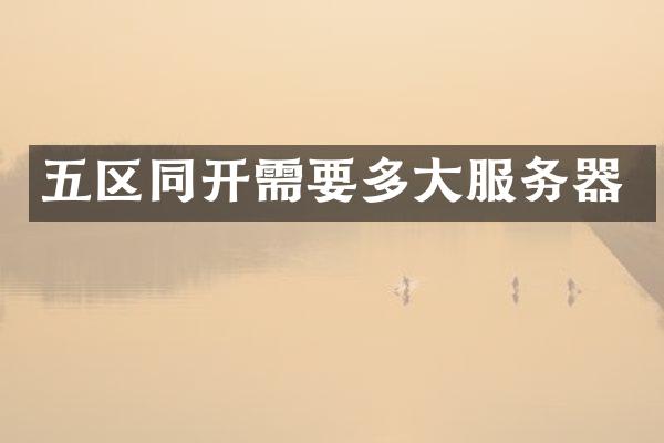 五区同开需要多大服务器