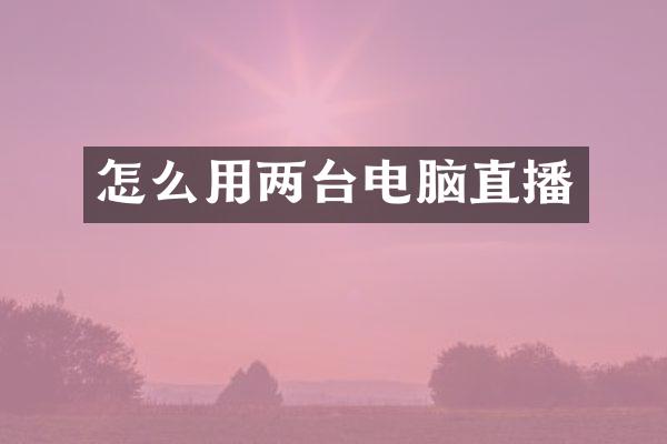 怎么用两台电脑直播