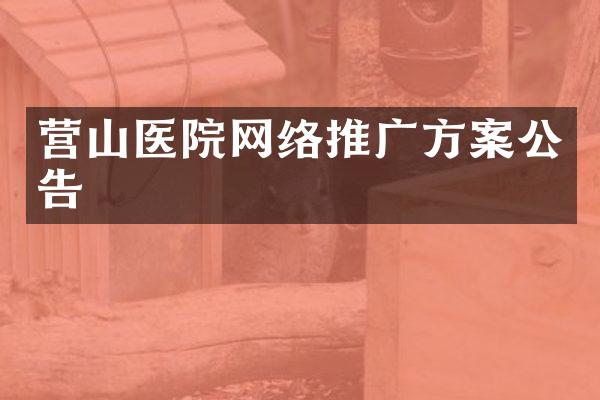 营山医院网络推广方案公告