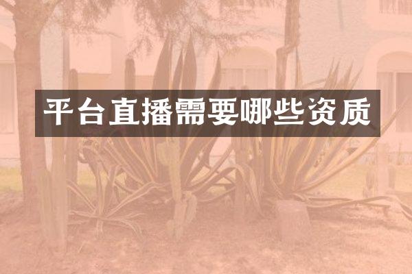 平台直播需要哪些资质
