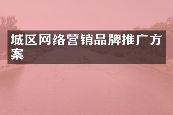 城区网络营销品牌推广方案