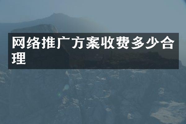 网络推广方案收费多少合理