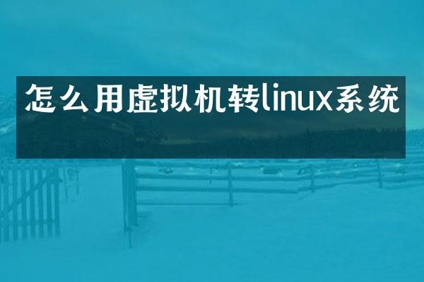 怎么用虚拟机转linux系统盘