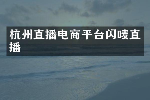 杭州直播电商平台闪唛直播