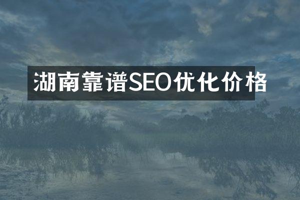 湖南靠谱SEO优化价格