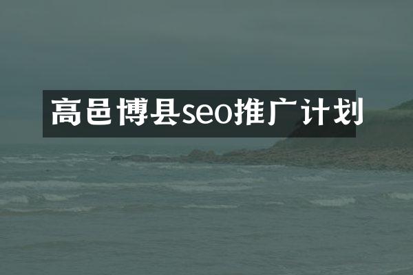 高邑博县seo推广计划