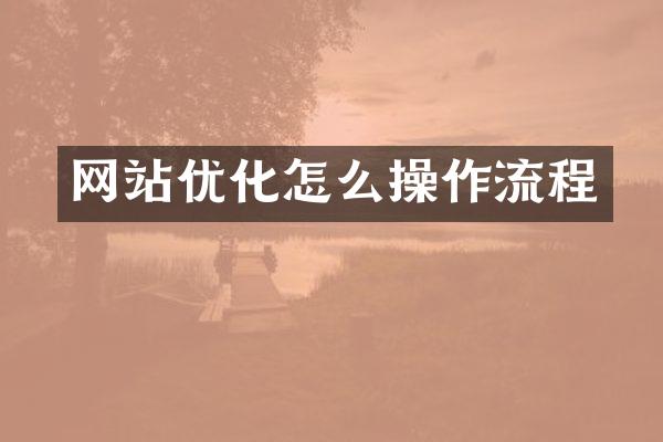 网站优化怎么操作流程