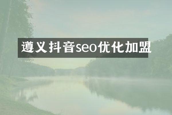 遵义抖音seo优化加盟