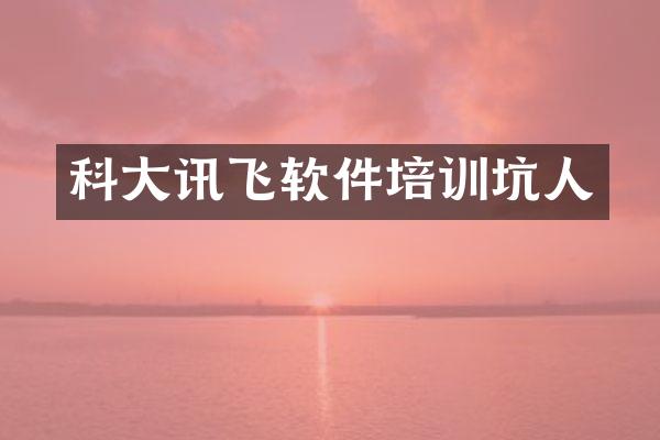 科大讯飞软件培训坑人