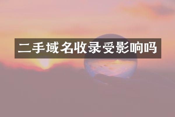 二手域名收录受影响吗